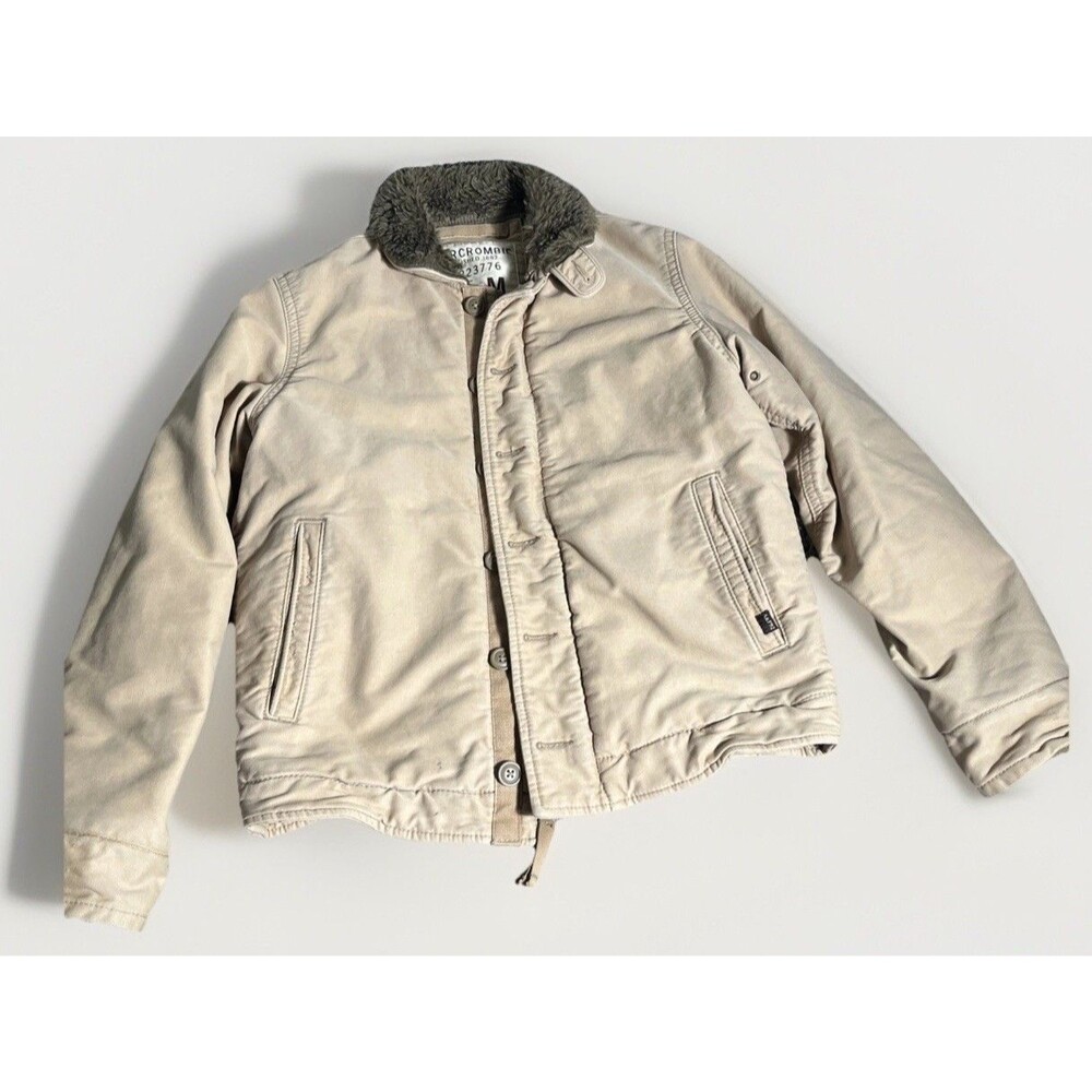 Abercrombie And Fitch Vintage Tan Military/ Army Style Jacket  M Rare Y2K